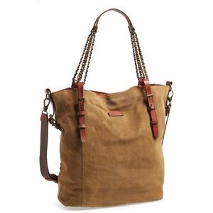 Liebeskind Tan Suede Tote with Brown Leather Straps